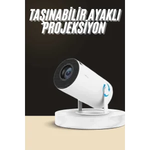 Ayaklı Projeksiyon Taşınabilir Mini Projektör Sinema Projektörü Android