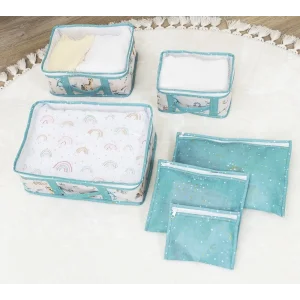 Baby 6lı Desenli Fileli Bavul Valiz İçi Düzenleyici Çok Amaçlı Organizer (yeşil)