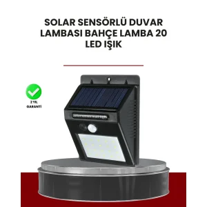 Bahçe ve Dış Mekanlar İçin Güneş Enerjili 20 LED Hareket Sensörlü Lamba