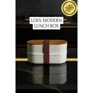 Bambu Kahvaltılık Saklama Kabı İki Bölmeli Büyük Lunch Box