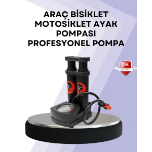 Basınç Saatli Ayak Pompası Bisiklet ve Araç Uyumlu
