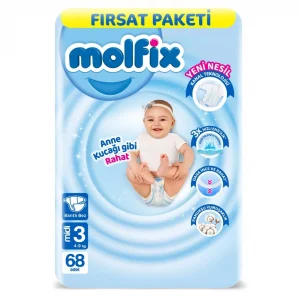 Bebek Bezi Fırsat Paketi 3 Beden 4-9 Kg 68 Adet