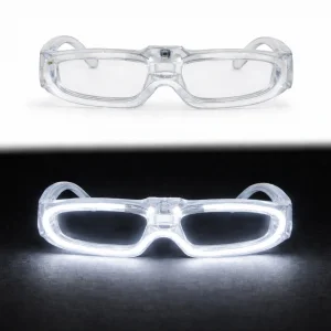 Beyaz Led Işıklı Parti Gözlüğü 3 Modlu – Glow  Gece Eğlence Gözlüğü