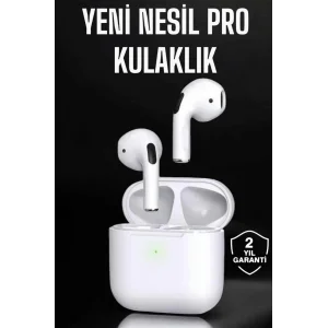 Beyaz Yeni Nesil Pro Bluetooth Kulaklık Yüksek Ses Kaliteli ANC Özelliği