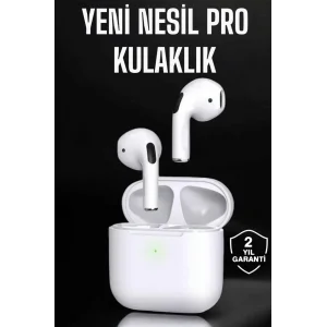 Beyaz Yeni Nesil Pro Bluetooth Kulaklık Yüksek Ses Kaliteli ANC Özelliği