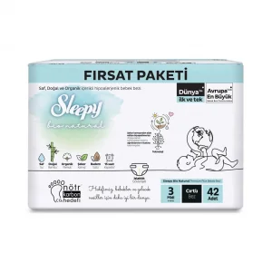 Bio Natural Bebek Bezi Fırsat Paketi 3 Beden 4-10 Kg 42 Adet