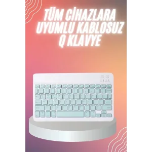 Bluetooh Wıreless Keyboard Siyah Q Klavye İOS Ipad Android Windows Uyumlu