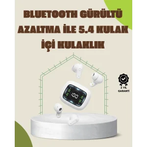 Bluetooth 5.4 Teknolojili Kablosuz Kulaklık LED Göstergeli