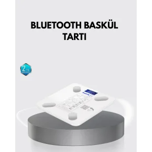 Bluetooth Akıllı Tartı – 8 Fonksiyonlu Dijital Baskül, 180 kg Kapasiteli