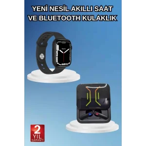 Bluetooth Bağlantılı Kablosuz Kulaklık ve Yeni Nesil Akıllı Saat 5.0 Bluetooth