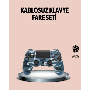 Bluetooth Kablosuz PS4 Gamepad Çift Motorlu Siyah Controller