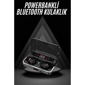Bluetooth Kulaklık Dijital Şarj Göstergeli Powerbankli Bass Özellikli Kablosuz Kulakiçi 5.1 Mikrofonlu