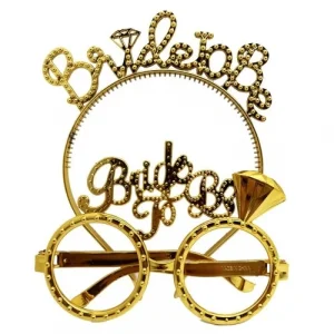 Bride To Be Taç ve Gözlük Seti - Altın Renk