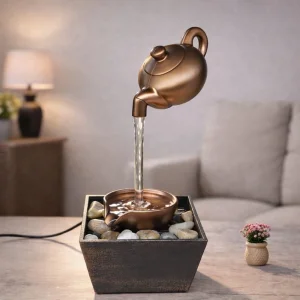 Bronz Demlik Tasarımlı Dekoratif Su Şelalesi