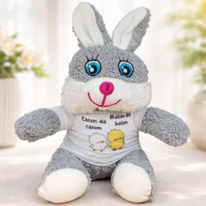 Canım Da Canım Balım Da Balım Tişörtlü Sevimli Peluş Tavşan