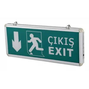 Cata 9167 Ledli Aşağı Ok Exit Çıkış Armatürü 3 Saat Akülü