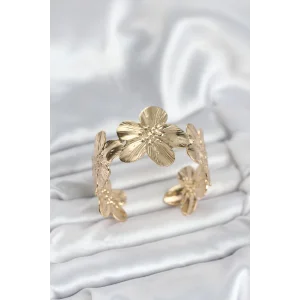Çiçek Model Pirinç Levha Kadın Bileklik