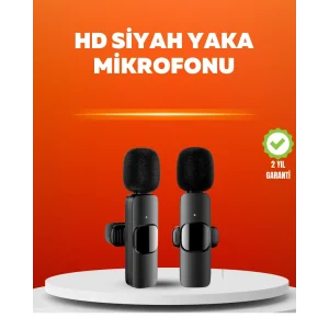 Çift Mikrofonlu Kablosuz Kayıt Seti iPhone Uyumlu Mini Mikrofon