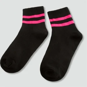 Çizgili Kolej Çorap 8*28 - Siyah