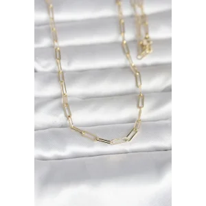 CM 14K Gold Renk Ataç Zincirli Model 60 cm Kadın Kolye