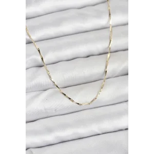 CM 14K Gold Renk İnce Kesim Çubuk Model Zincir Kadın Kolye
