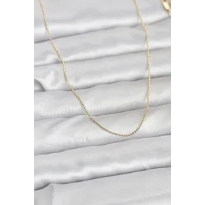 CM 14K Gold Renk İnce Top Zincirli 60 cm Kadın Kolye
