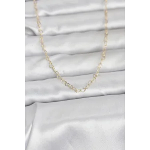 CM 14K Gold Renk Kalp Zincirli 60 cm Kadın Kolye
