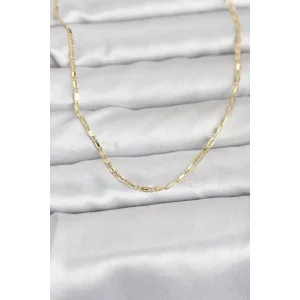 CM 14K Gold Renk Lazerli Zincir Model 60 cm Kadın Kolye