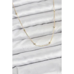 CM 14K Gold Renk Minik Top Zincirli Kadın Kolye
