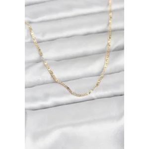 CM 14K Gold Renk Yassı Zincir Model 60 cm Kadın Kolye