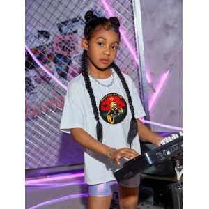 Çocuk Unisex Baskılı T-Shirt - Beyaz