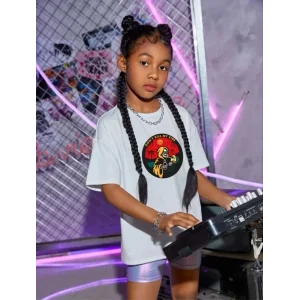 Çocuk Unisex Baskılı T-Shirt - Beyaz