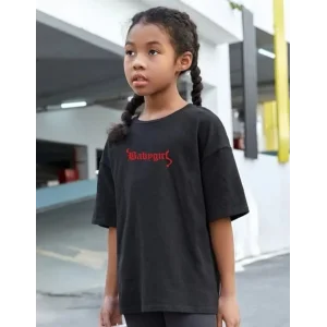 Çocuk Unisex Baskılı T-Shirt - Siyah