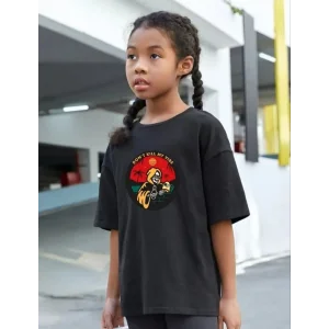 Çocuk Unisex Baskılı T-Shirt - Siyah