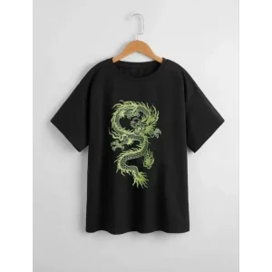 Çocuk Unisex Baskılı T-Shirt - Siyah