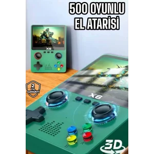Çocuklara Özel 666 Oyunlu X6 Atari Video İzleme ve Müzik Dinleme