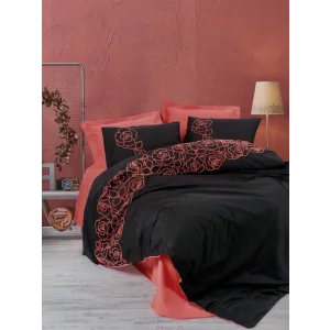 Cotton Box Brode Ranforce Çift Kişilik Nevresim Takımı Rosen Mercan