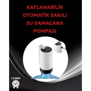 Damacana Üstü Akıllı Su Pompası | 3 Damacana Kullanım | 4W Güç | Micro USB Şarjlı | Katlanabilir & Taşınabilir