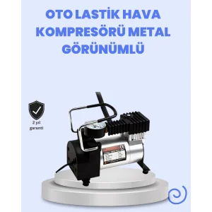 DC 12V Metal Hava Kompresörü Araç Lastik Şişirme 35L/Dk