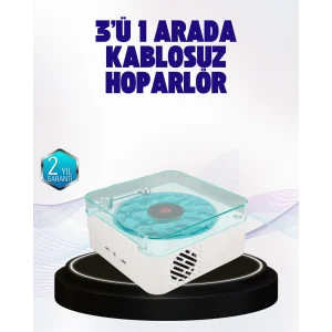 Dekoratif Gece Işıklı Bluetooth Hoparlör – Zaman ve Pil Ekranlı