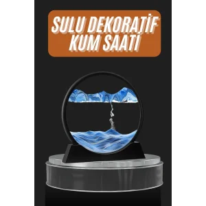 Dekoratif Sulu Kum Saati Ofis Masa Üstü Ev Yuvarlak Kum Saati
