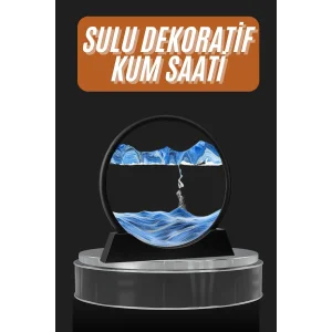 Dekoratif Sulu Kum Saati Ofis Masa Üstü Ev Yuvarlak Kum Saati