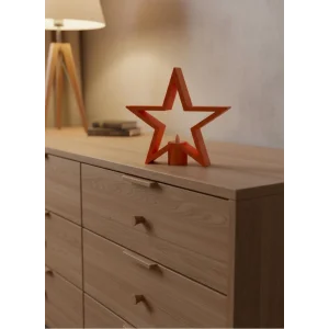 Dekoratif Yıldız Şeklinde Turuncu Mumluk Ev Aksesuarı