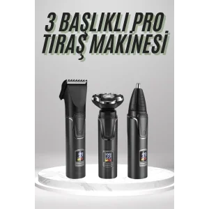 Dijital Göstergeli 3 Başlıklı Tıraş Makinesi Islak Kuru Lazer Öncesi Günlük