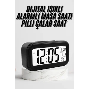 Dijital Masa Saati Termometre Takvim Led Ekran Pilli Ev Ofis Masası