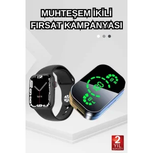 Dokunmatik Akıllı Saat Yeni Nesil Kulaklık Kampanyası ANC Özelliği Yüksek Ses Kaliteli