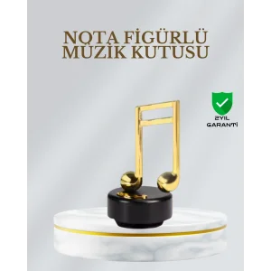 Dönen Nota Figürlü Müzik Box Işıltılı Dekoratif Tasarım