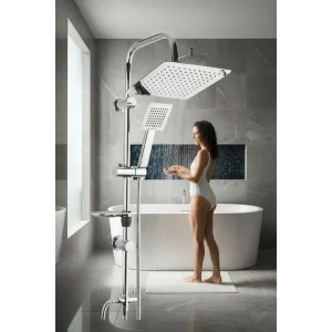 Dubai Yeni Nesil Yağmurlama Etkili Krom Duş Robotu Seti - Fonksiyonel Tepe Duş Takımı