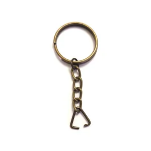 Eco Lounge Anahtarlık Halkası, Halka + Zincir + Üçgen, 24mm, Antik, 1000 Adet