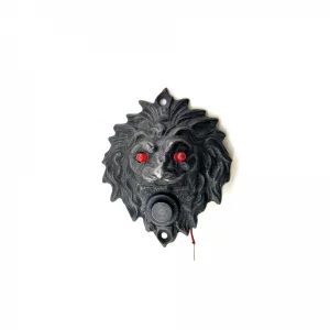 Eco Lounge Antika Tarz Dekoratif Pirinç Aslan Kapı Zili - 100x78 mm, Oksit, Led Işıklı